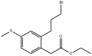 Ethyl 2-(3-bromopropyl)-4-(methylthio)phenylacetate Structure