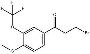 3-Bromo-1-(4-(methylthio)-3-(trifluoromethoxy)phenyl)propan-1-one Structure