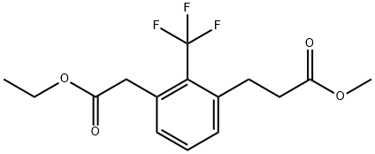 Ethyl 3-(3-methoxy-3-oxopropyl)-2-(trifluoromethyl)phenylacetate Structure