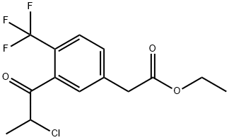 Ethyl 3-(2-chloropropanoyl)-4-(trifluoromethyl)phenylacetate Structure