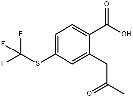 2-(2-Oxopropyl)-4-(trifluoromethylthio)benzoic acid Structure