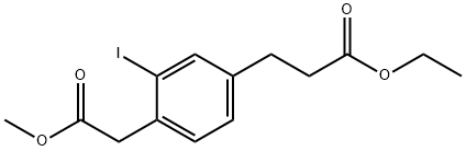 Methyl 4-(3-ethoxy-3-oxopropyl)-2-iodophenylacetate Structure