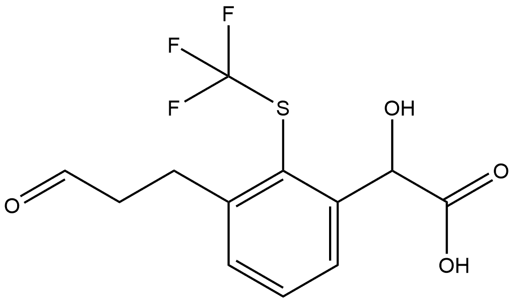 3-(3-Oxopropyl)-2-(trifluoromethylthio)mandelic acid Structure