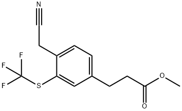 Methyl 3-(4-(cyanomethyl)-3-(trifluoromethylthio)phenyl)propanoate Structure