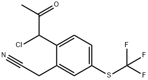 2-(1-Chloro-2-oxopropyl)-5-(trifluoromethylthio)phenylacetonitrile Structure