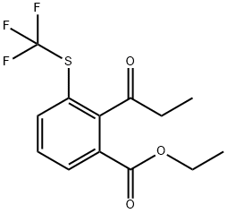 Ethyl 2-propionyl-3-(trifluoromethylthio)benzoate Structure