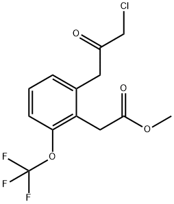 Methyl 2-(3-chloro-2-oxopropyl)-6-(trifluoromethoxy)phenylacetate Structure