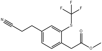 Methyl 4-(2-cyanoethyl)-2-(trifluoromethylthio)phenylacetate Structure