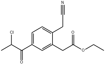 Ethyl 5-(2-chloropropanoyl)-2-(cyanomethyl)phenylacetate Structure