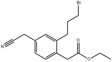 Ethyl 2-(3-bromopropyl)-4-(cyanomethyl)phenylacetate Structure