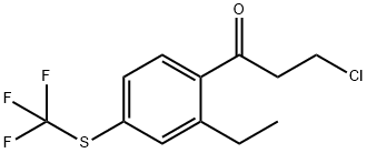 3-Chloro-1-(2-ethyl-4-(trifluoromethylthio)phenyl)propan-1-one Structure