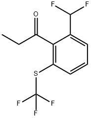 1-(2-(Difluoromethyl)-6-(trifluoromethylthio)phenyl)propan-1-one Structure