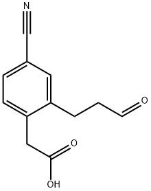 4-Cyano-2-(3-oxopropyl)phenylacetic acid Structure