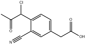 4-(1-Chloro-2-oxopropyl)-3-cyanophenylacetic acid Structure