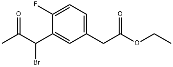 Ethyl 3-(1-bromo-2-oxopropyl)-4-fluorophenylacetate Structure