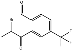 2-(2-Bromopropanoyl)-4-(trifluoromethyl)benzaldehyde Structure