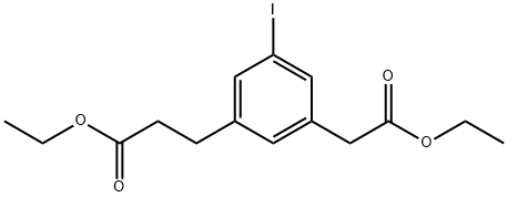 Ethyl 3-(3-ethoxy-3-oxopropyl)-5-iodophenylacetate Structure