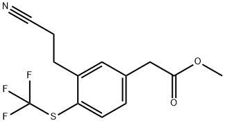 Methyl 3-(2-cyanoethyl)-4-(trifluoromethylthio)phenylacetate Structure