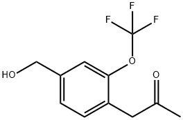 4-(2-Oxopropyl)-3-(trifluoromethoxy)benzylalcohol Structure