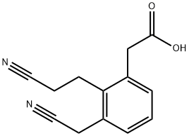 2-(2-(2-Cyanoethyl)-3-(cyanomethyl)phenyl)acetic acid Structure