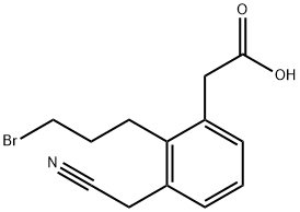 2-(3-Bromopropyl)-3-(carboxymethyl)phenylacetonitrile Structure