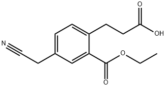 Ethyl 2-(2-carboxyethyl)-5-(cyanomethyl)benzoate Structure