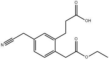 Ethyl 2-(2-carboxyethyl)-4-(cyanomethyl)phenylacetate Structure