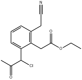 Ethyl 2-(1-chloro-2-oxopropyl)-6-(cyanomethyl)phenylacetate Structure