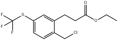 Ethyl 3-(2-(chloromethyl)-5-(trifluoromethylthio)phenyl)propanoate Structure