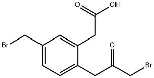 2-(3-Bromo-2-oxopropyl)-5-(bromomethyl)phenylacetic acid Structure