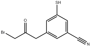 3-(3-Bromo-2-oxopropyl)-5-mercaptobenzonitrile 구조식 이미지