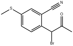 2-(1-Bromo-2-oxopropyl)-5-(methylthio)benzonitrile Structure