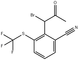 2-(1-Bromo-2-oxopropyl)-3-(trifluoromethylthio)benzonitrile Structure