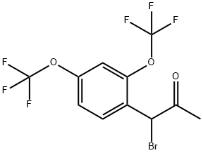 1-(2,4-Bis(trifluoromethoxy)phenyl)-1-bromopropan-2-one Structure