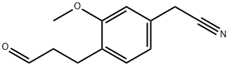 3-Methoxy-4-(3-oxopropyl)phenylacetonitrile Structure