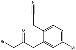 4-Bromo-2-(3-bromo-2-oxopropyl)phenylacetonitrile Structure