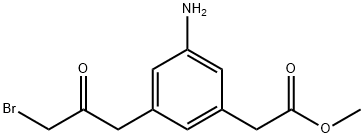 Methyl 3-amino-5-(3-bromo-2-oxopropyl)phenylacetate Structure