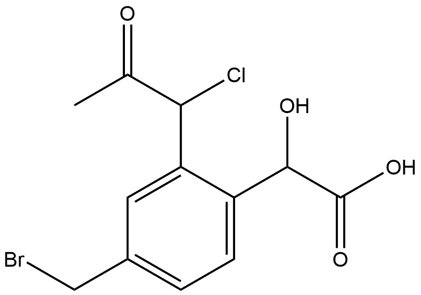 4-(Bromomethyl)-2-(1-chloro-2-oxopropyl)mandelic acid Structure