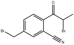 5-(Bromomethyl)-2-(2-bromopropanoyl)benzonitrile Structure