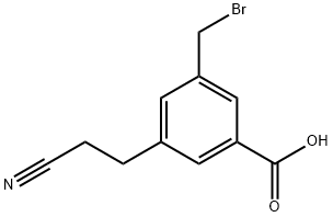 3-(Bromomethyl)-5-(2-cyanoethyl)benzoic acid Structure