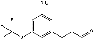 3-(3-Amino-5-(trifluoromethylthio)phenyl)propanal Structure