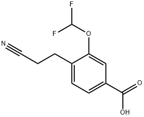 4-(2-Cyanoethyl)-3-(difluoromethoxy)benzoic acid 구조식 이미지