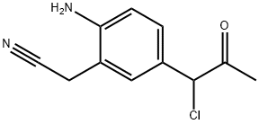 2-Amino-5-(1-chloro-2-oxopropyl)phenylacetonitrile Structure