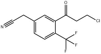 3-(3-Chloropropanoyl)-4-(trifluoromethyl)phenylacetonitrile Structure