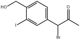 4-(1-Bromo-2-oxopropyl)-2-iodobenzylalcohol Structure