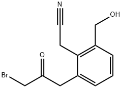 2-(3-Bromo-2-oxopropyl)-6-(hydroxymethyl)phenylacetonitrile Structure