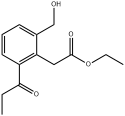 Ethyl 2-(hydroxymethyl)-6-propionylphenylacetate Structure