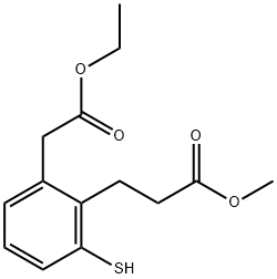 Ethyl 3-mercapto-2-(3-methoxy-3-oxopropyl)phenylacetate Structure