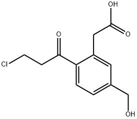 2-(3-Chloropropanoyl)-5-(hydroxymethyl)phenylacetic acid 구조식 이미지