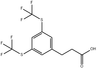 (3,5-Bis(trifluoromethylthio)phenyl)propanoic acid Structure